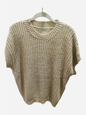 Zenana Outfitters Light Beige Short Sleeve Sweater Top